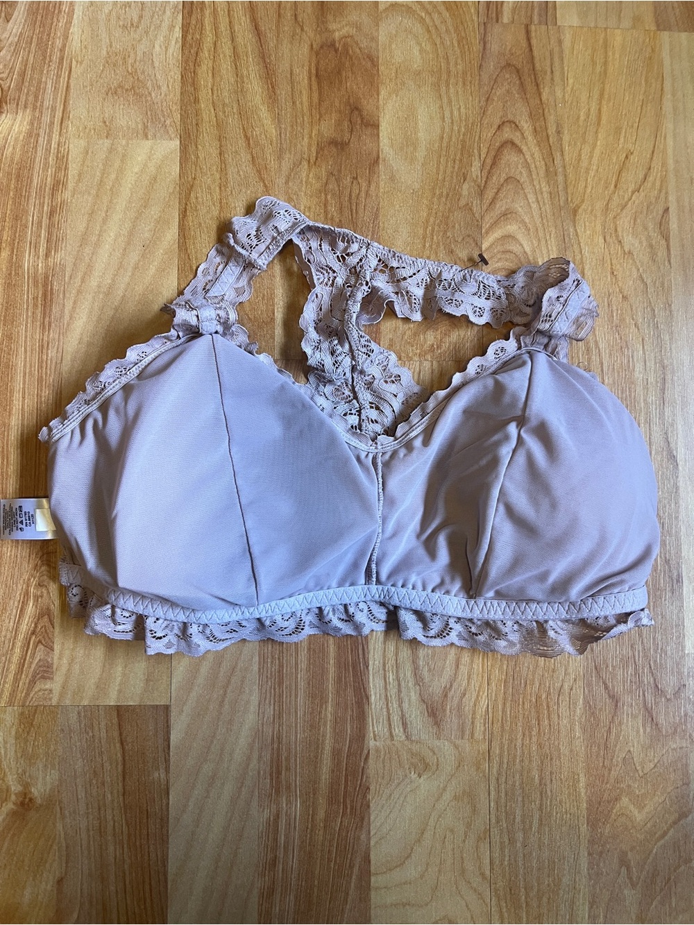 VGUC Maurices Lace Halter Racerback Bralette Dusty Mauve includes pads sz Med - Picture 5 of 8